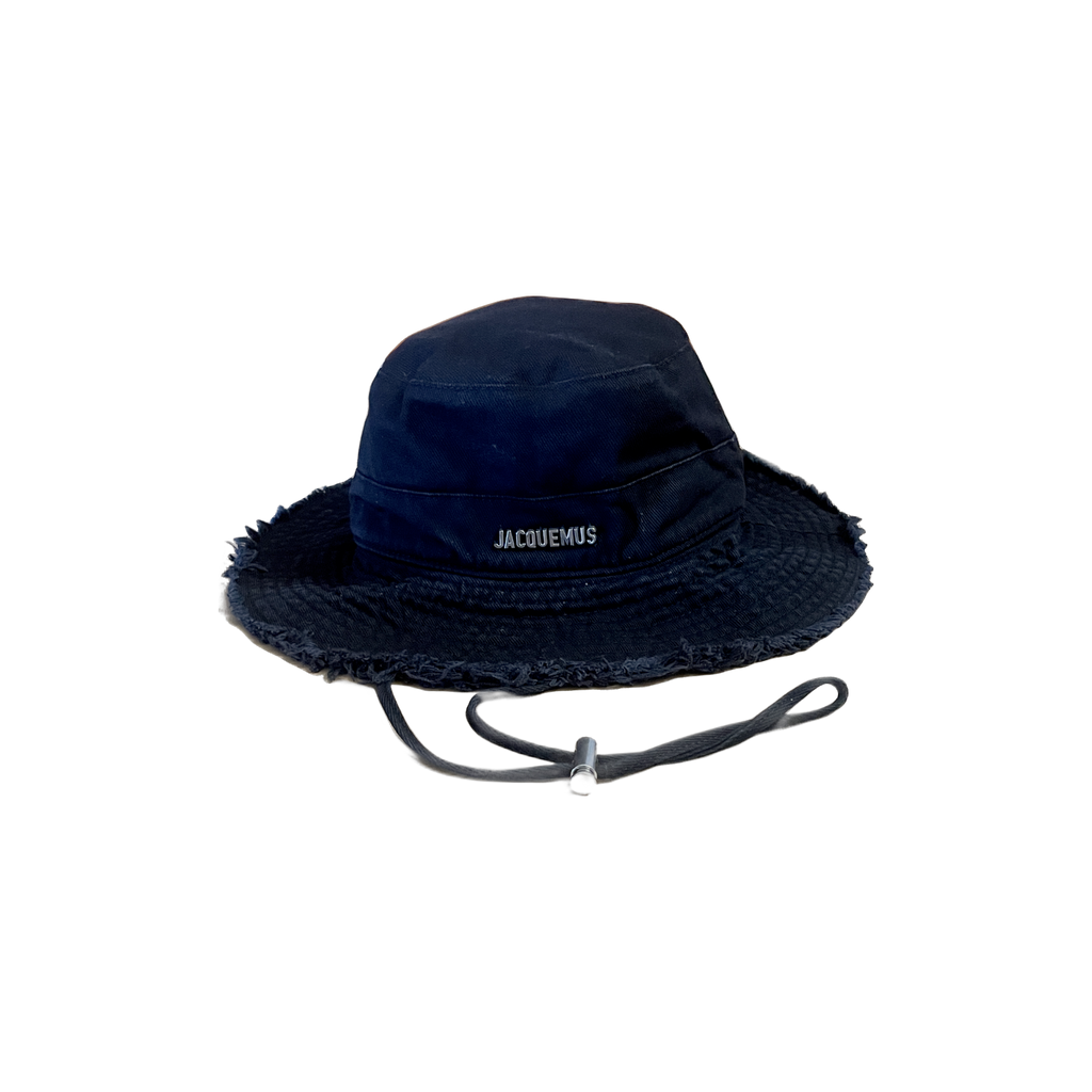 Bob Artichaud Jacquemus noir T58 — bords effilochés cordons ajustables — seconde main luxe — Epok Label