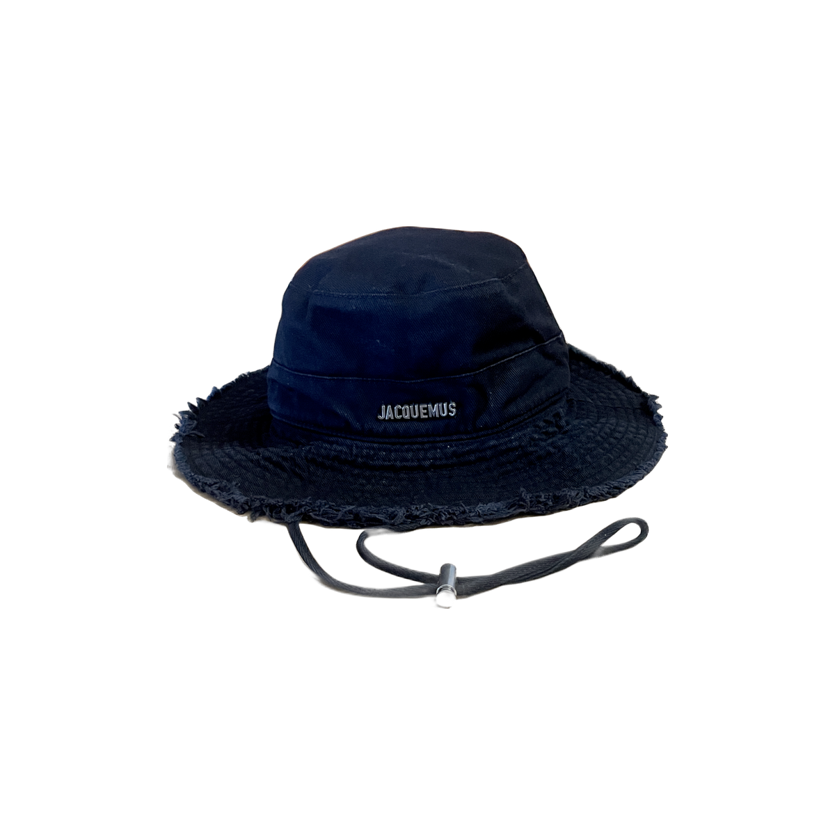 Bob Artichaud Jacquemus noir T58 — bords effilochés cordons ajustables — seconde main luxe — Epok Label