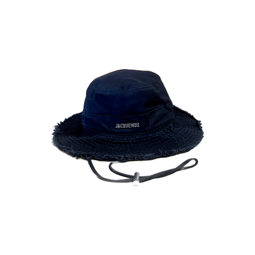 Bob Artichaud Jacquemus noir T58 — bords effilochés cordons ajustables — seconde main luxe — Epok Label