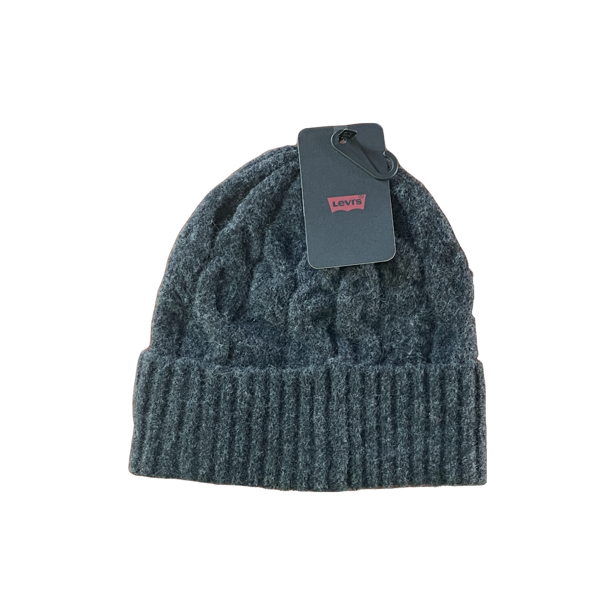 Bonnet Levi's grosse maille gris taille unique – vue de dos avec étiquette