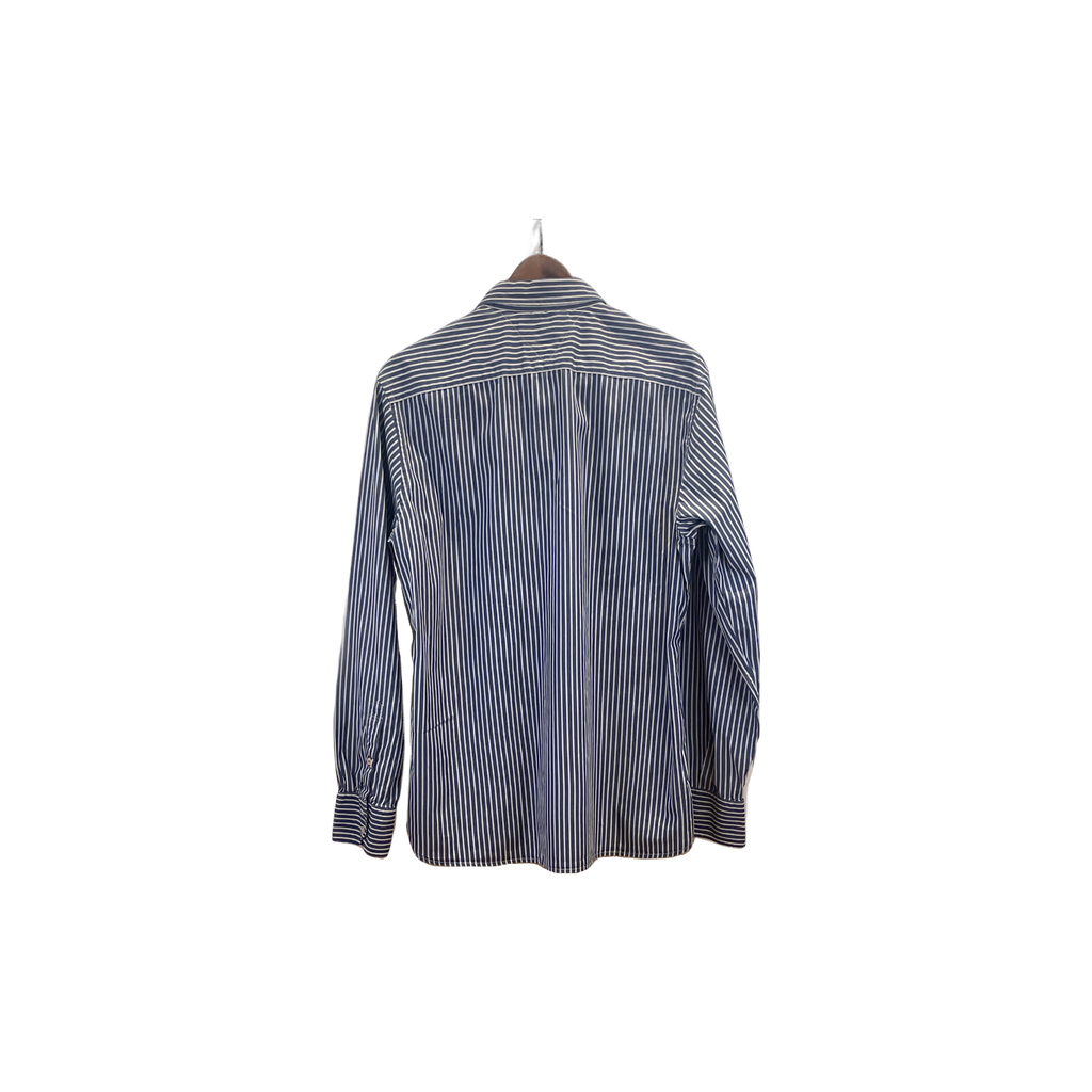 Chemise Tommy Hilfiger rayures blanc et bleu marine - vue de dos