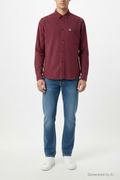 Chemise Tommy Jeans bordeaux carreaux - seconde main vue de face Epok Label