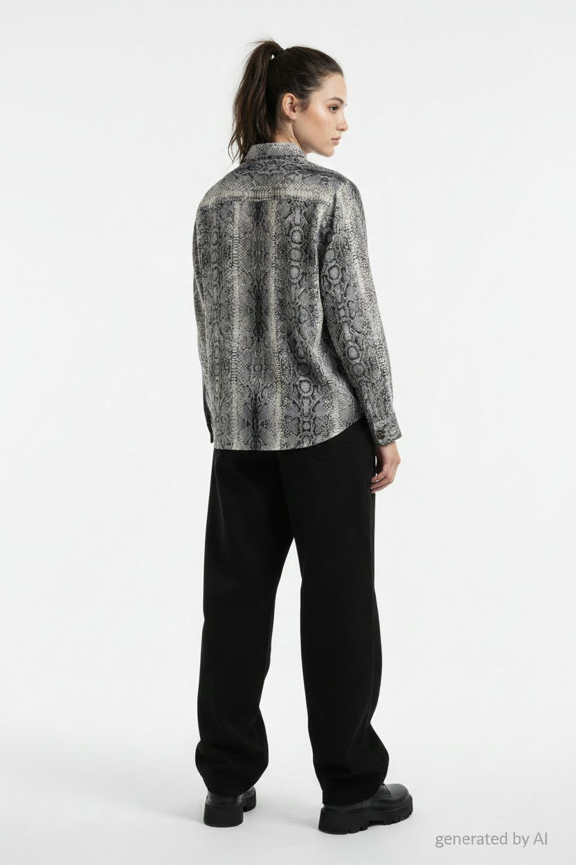 Chemisier The Kooples imprimé serpent - vue de dos sur mannequin