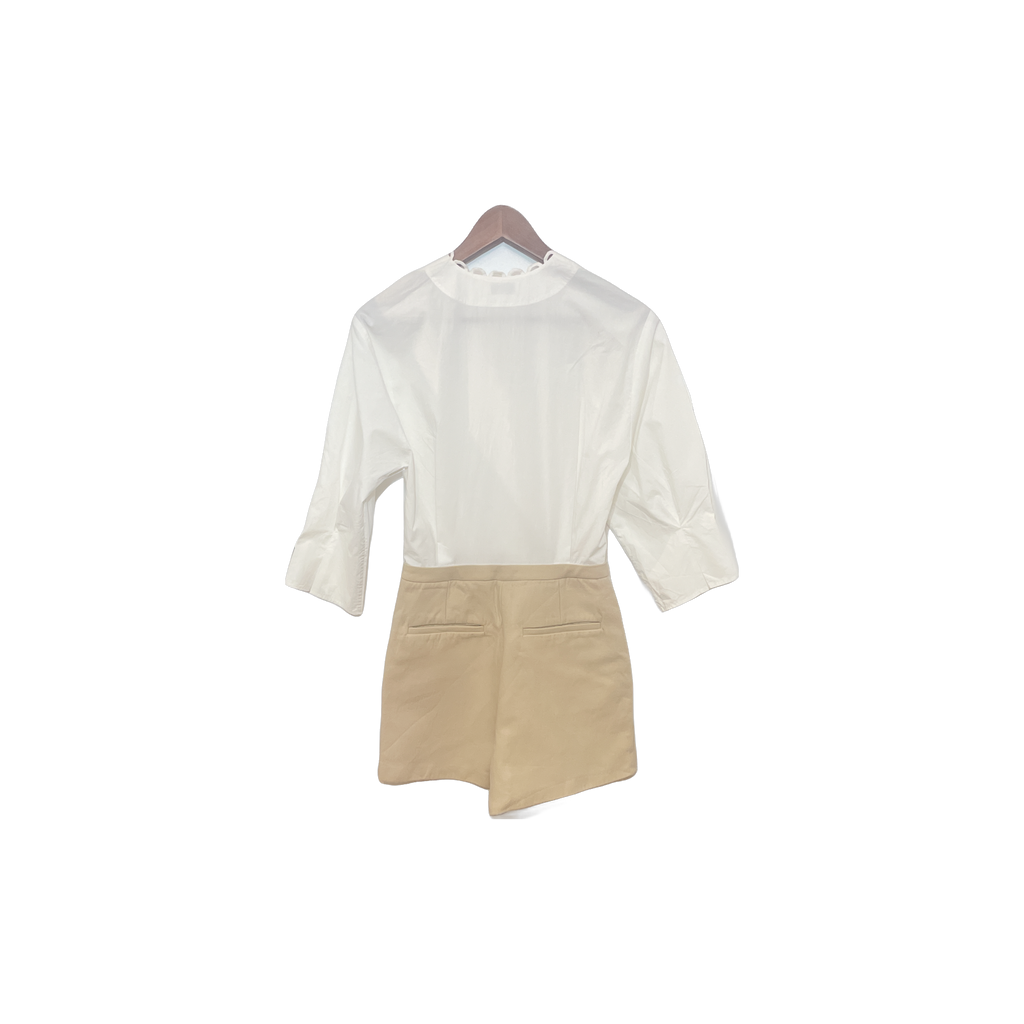 Combi-short Sandro blanc et beige - vue de dos