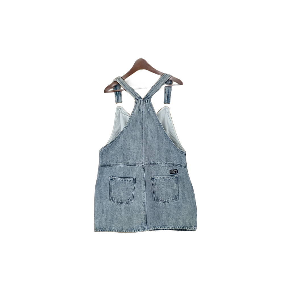Dos robe salopette Obey denim brut vintage taille L – bretelles ajustables – Epok Label
