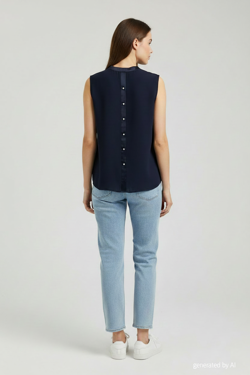 Haut_IKKS_Woman_noir_vue_de_dos sur mannequin