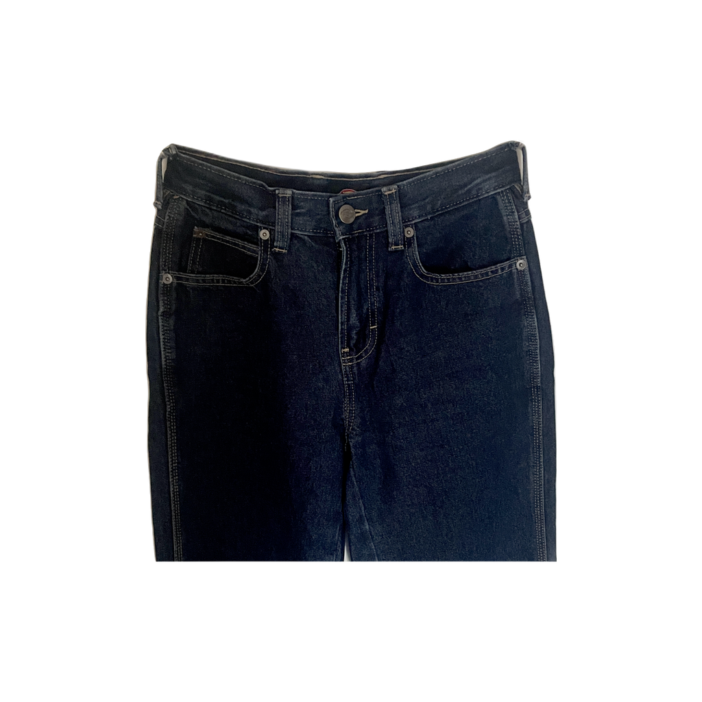 Jean Dickies brut W25 – détail denim non traité et coutures