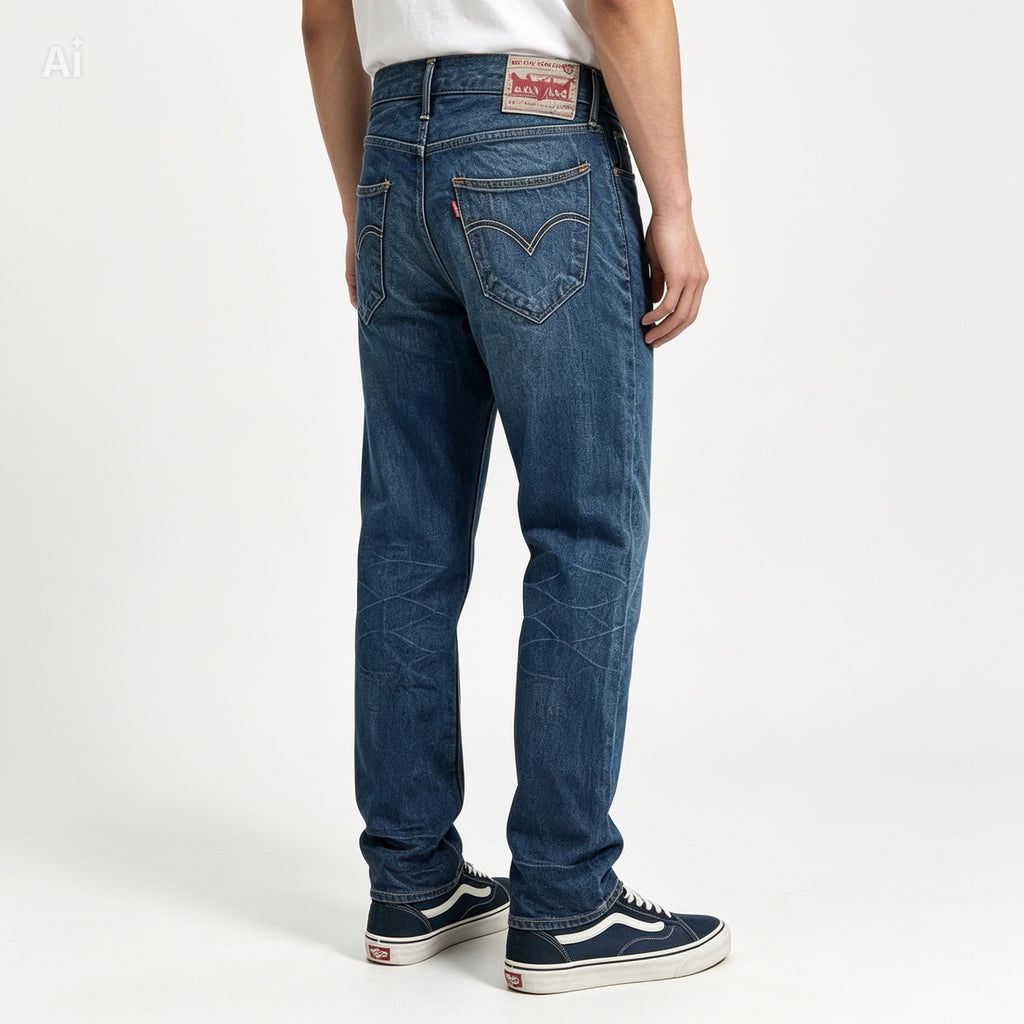 Jean Levi Strauss & Co bleu - vue de  dos sur mannequin