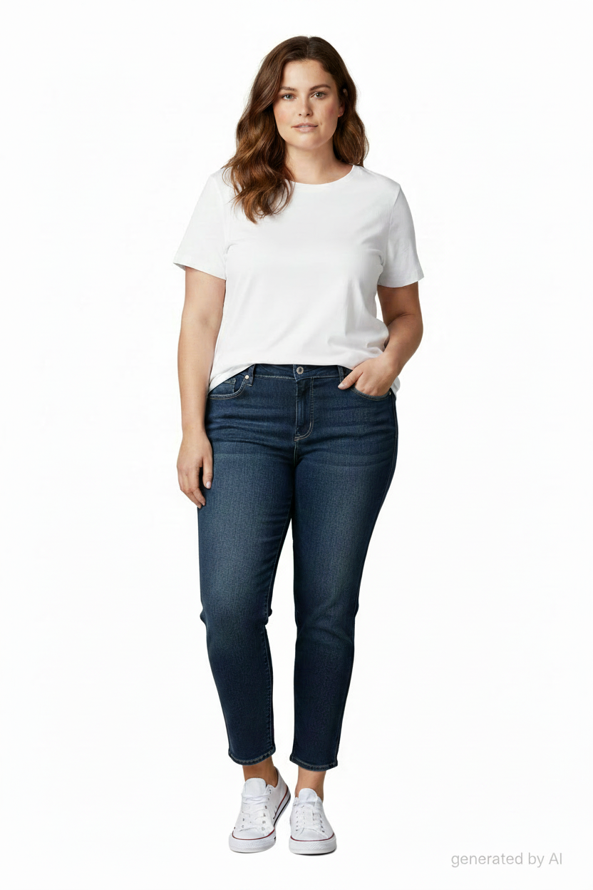 Jean_Levi_Strauss_slim_bleu_W34_L32_-_vue_de_face sur mannequin