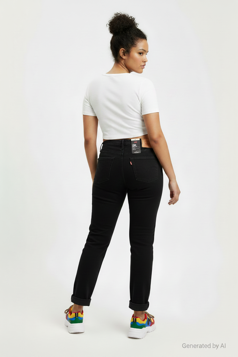 Jean Levi's 501 noir – vue de dos sur mannequin - Epok Label