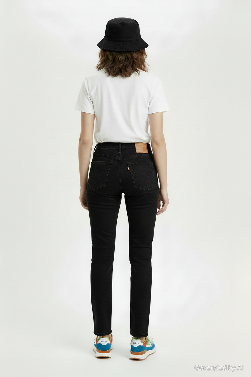 Jean Levi's 501 original noir W24 L30 – vue de dos portée