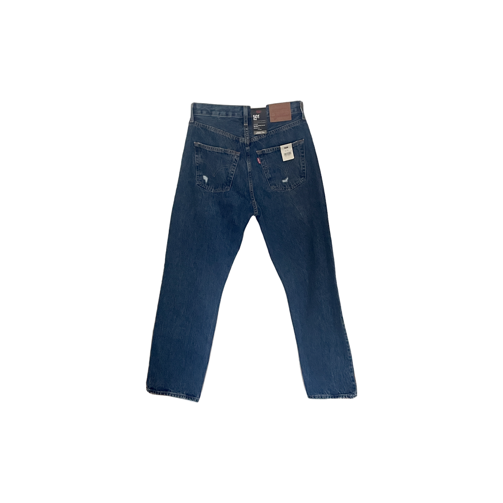 Jean Levi's 501 vintage 90s jambe droite denim indigo - vue de dos — Epok Label