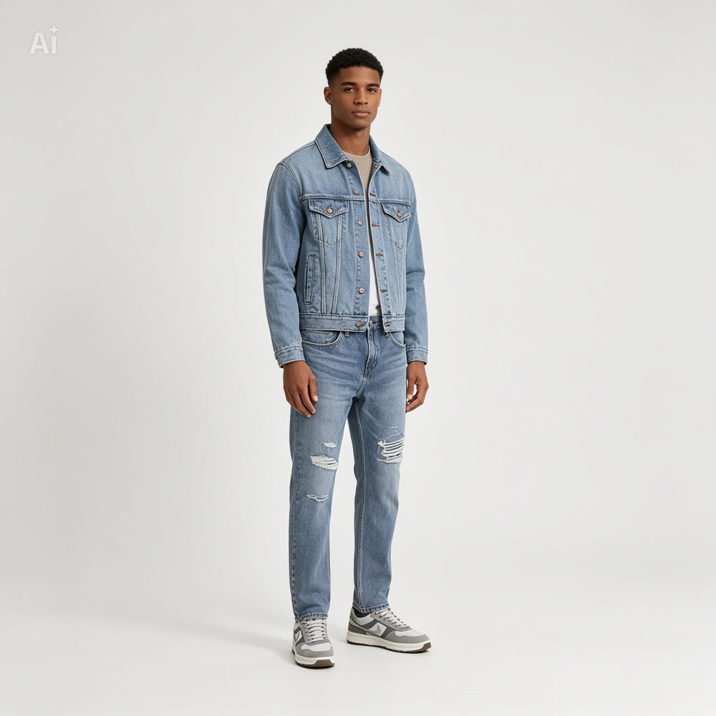Jean Levi's 502 bleu - vue de face sur mannequin
