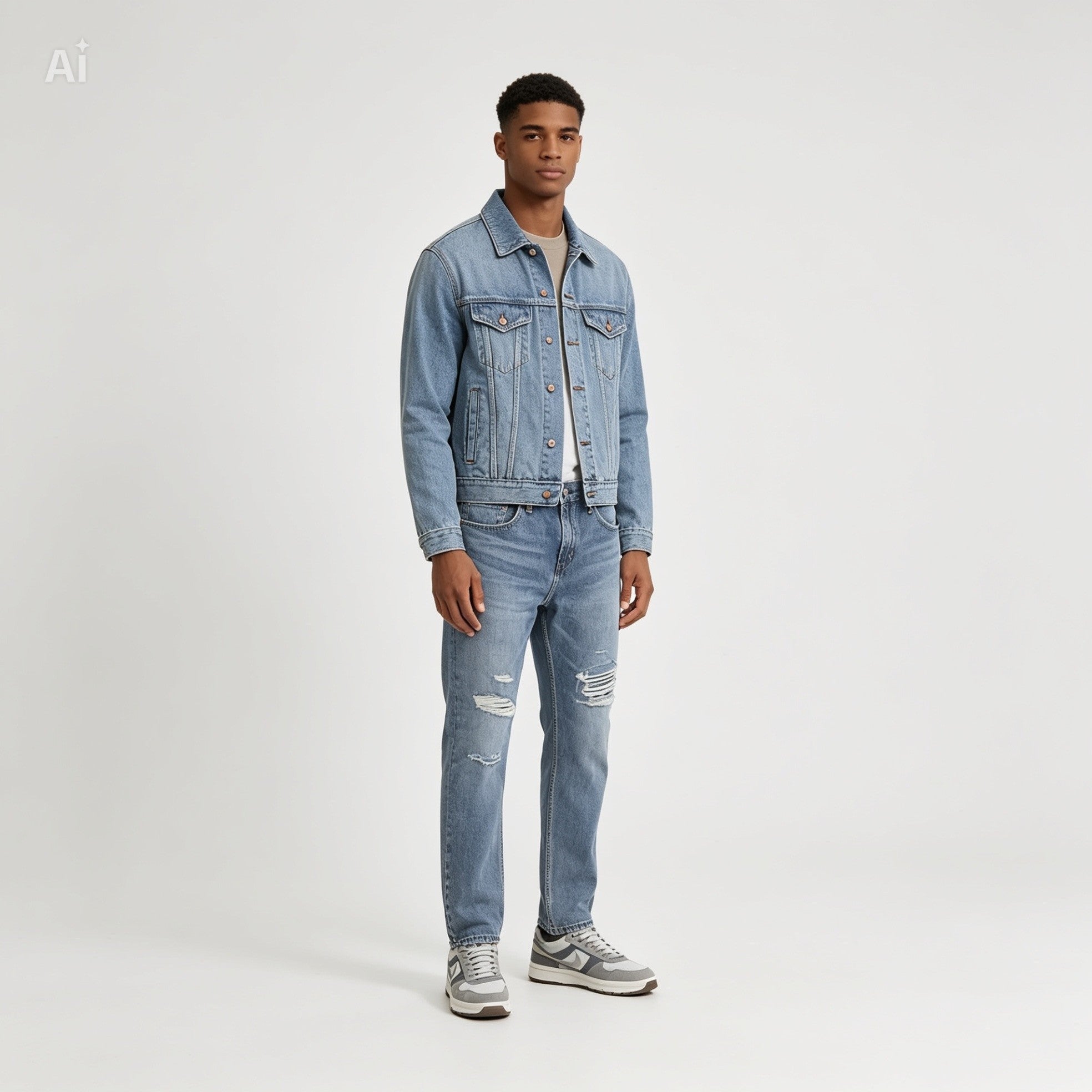 Jean Levi's 502 bleu - vue de face sur mannequin
