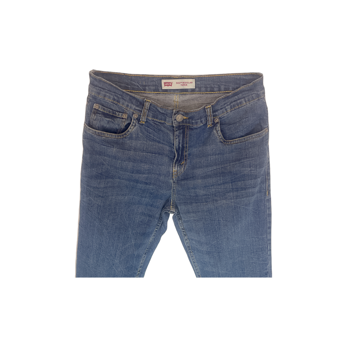 Jean Levi's 502 homme W29 L29 détail face — denim regular taper fuselé jambe effilée — seconde main très bon état — Epok Label