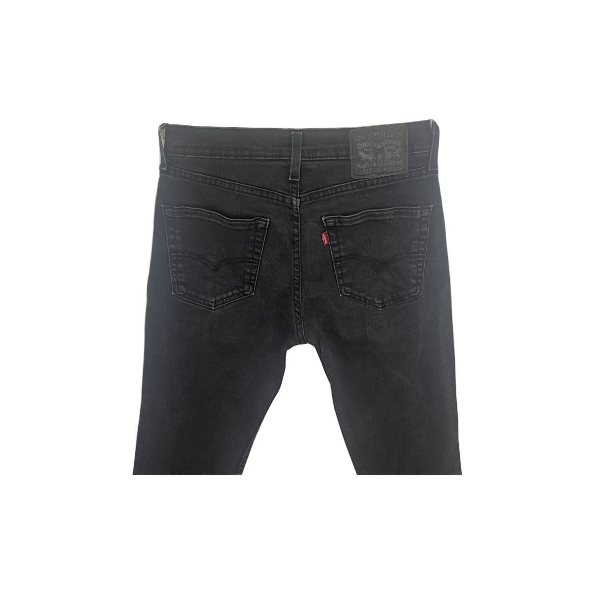 Jean Levi's 511 homme W31 L32 détail dos — denim noir profond slim ajusté stretch — seconde main très bon état — Epok Label