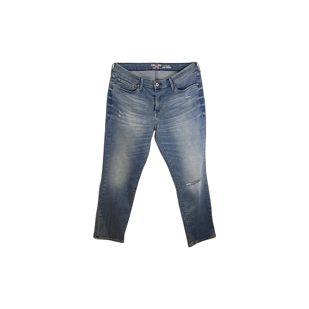 Jean Levi's Slim cuffed bleu - vue de face