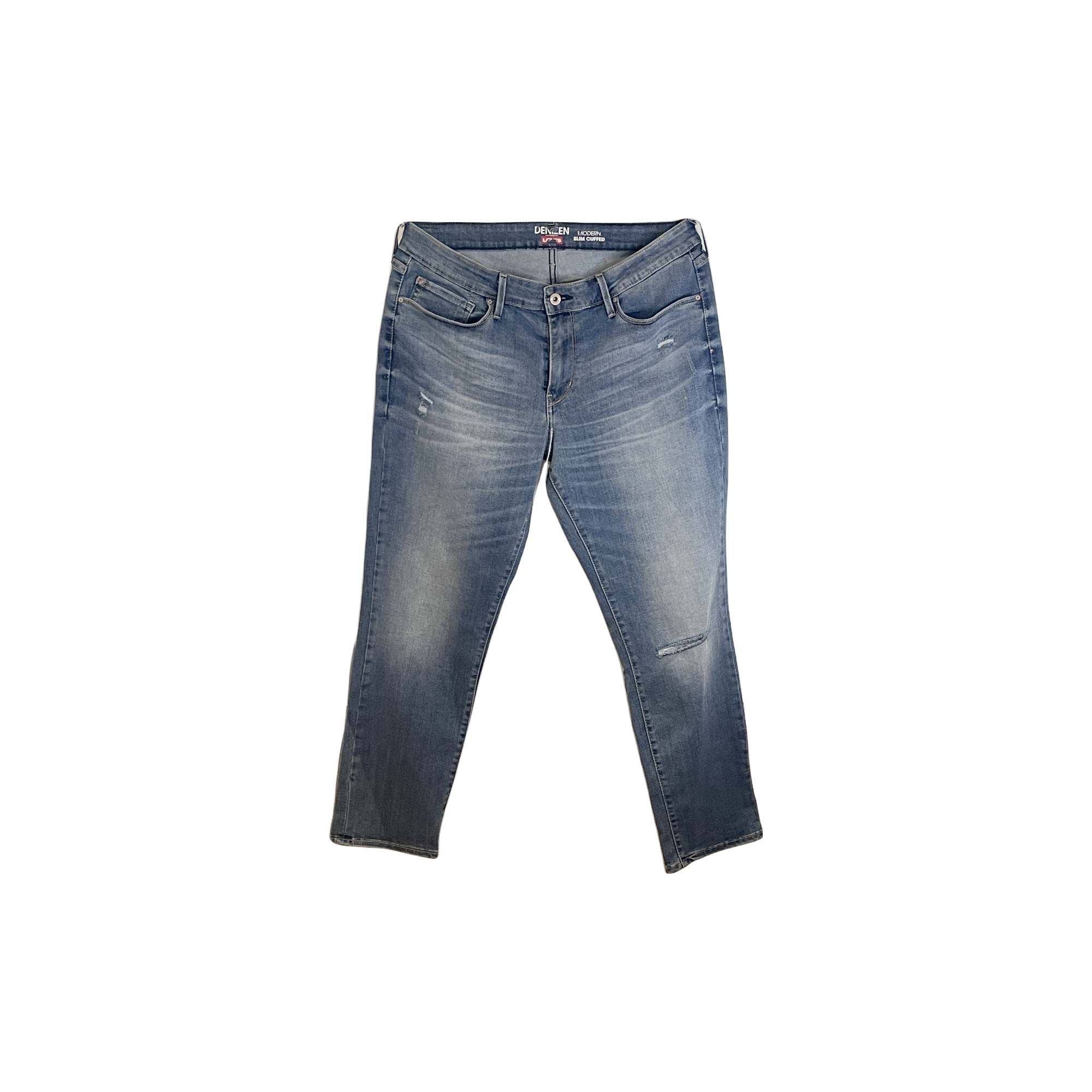 Jean Levi's Slim cuffed bleu - vue de face