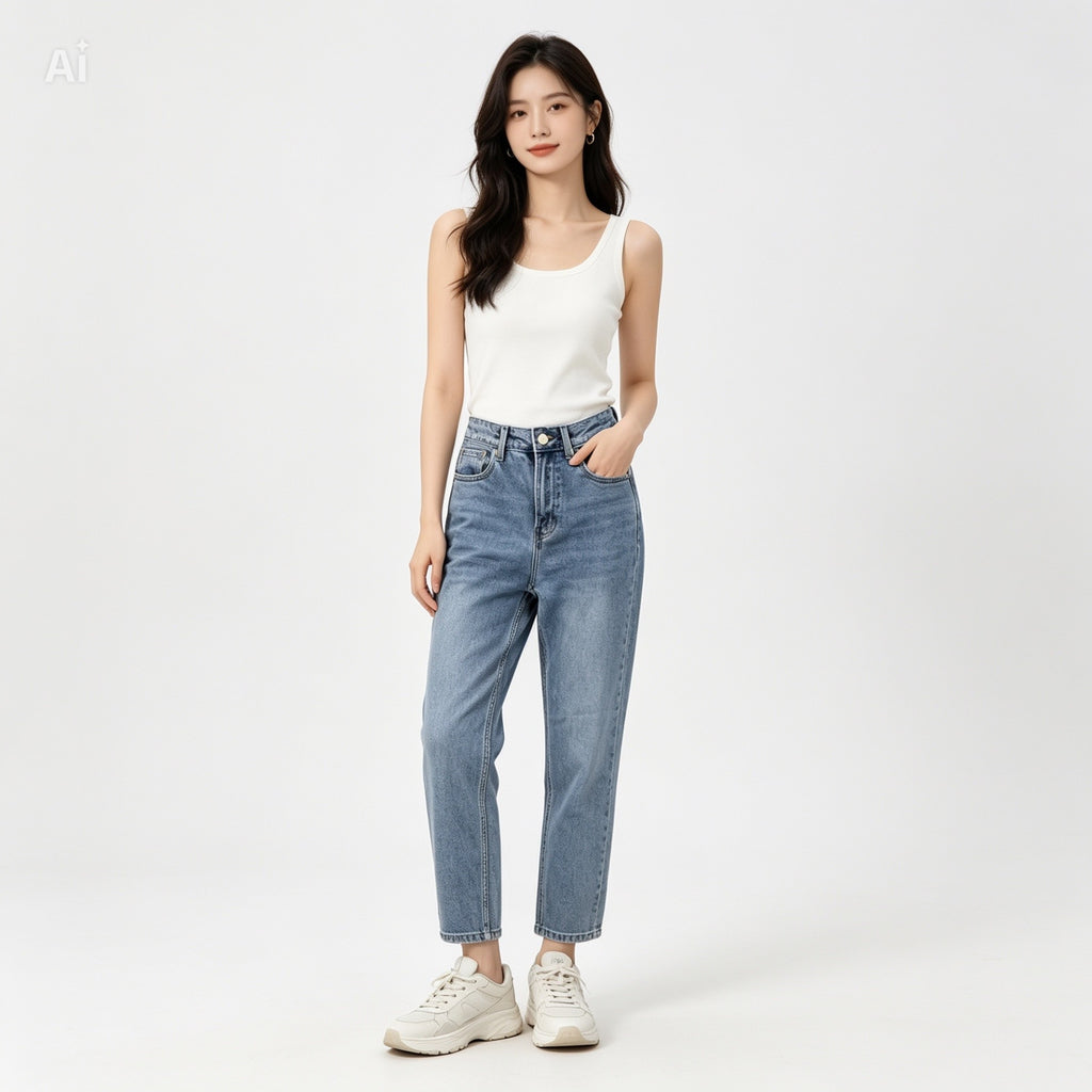 Jean Only coupe droite W25 L30 vue de face seconde main parfait état - Epok Label