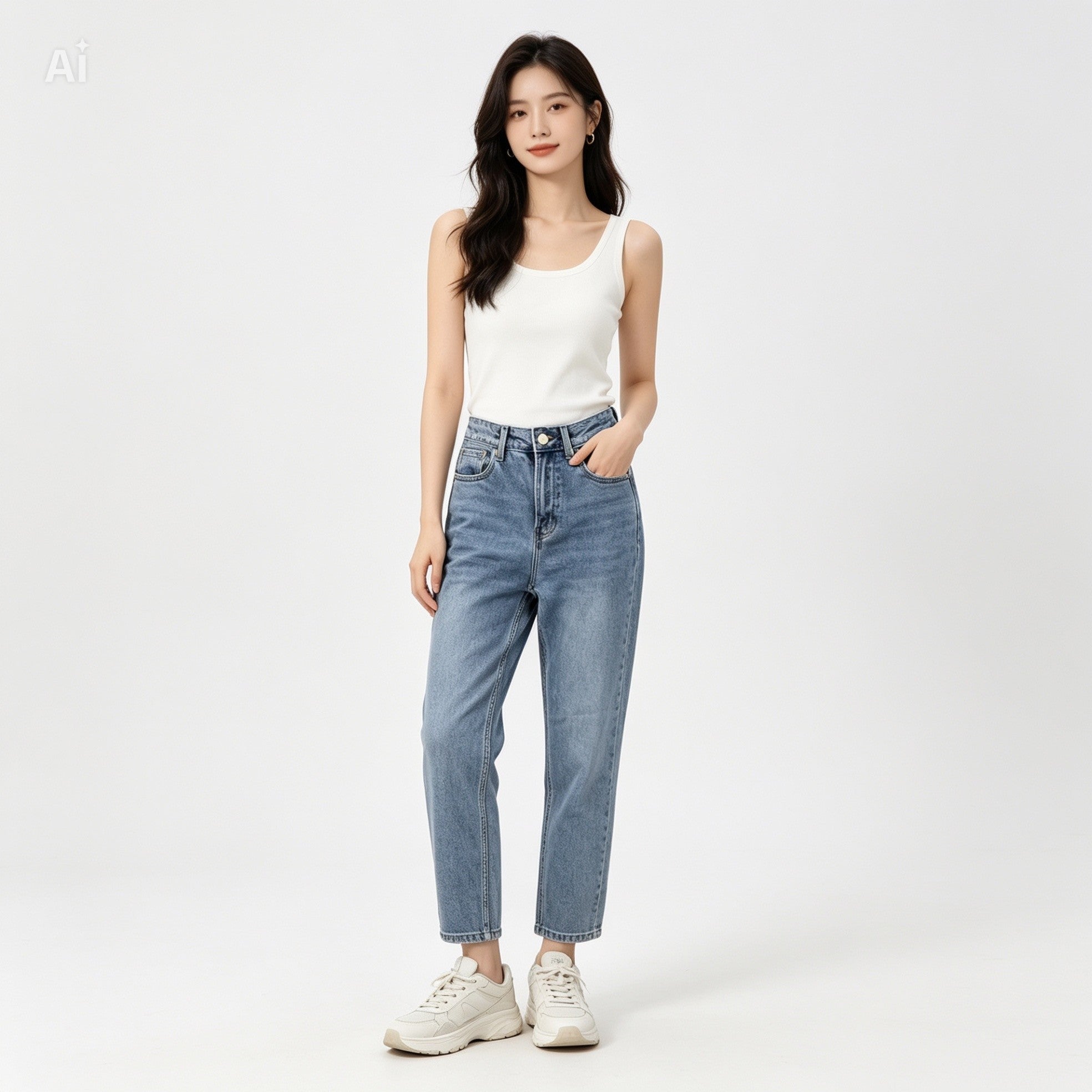 Jean Only coupe droite W25 L30 vue de face seconde main parfait état - Epok Label
