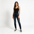Jean skinny Freeman T. Porter femme taille 26 en denim foncé, coupe ajustée stretch, seconde main excellent état — Epok Label