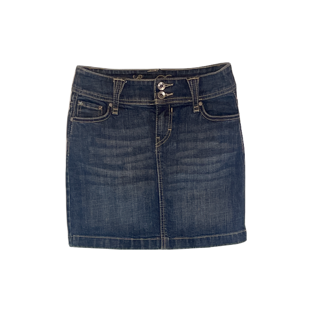 Jupe Esprit en jean bleu - vue de face