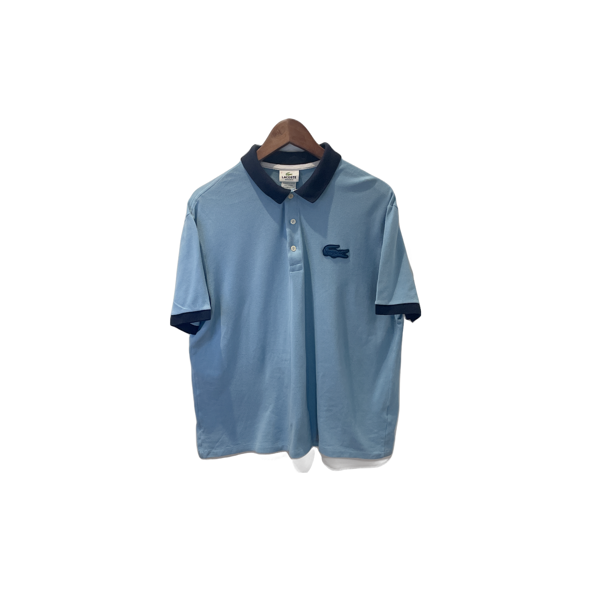 Polo Lacoste bleu ciel - vue de face