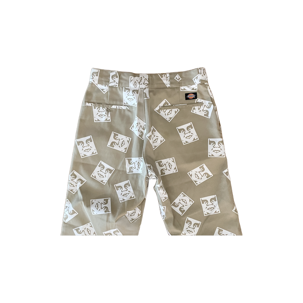 Pantalon Dickies x Obey collaboration beige logo all-over - détail 2
