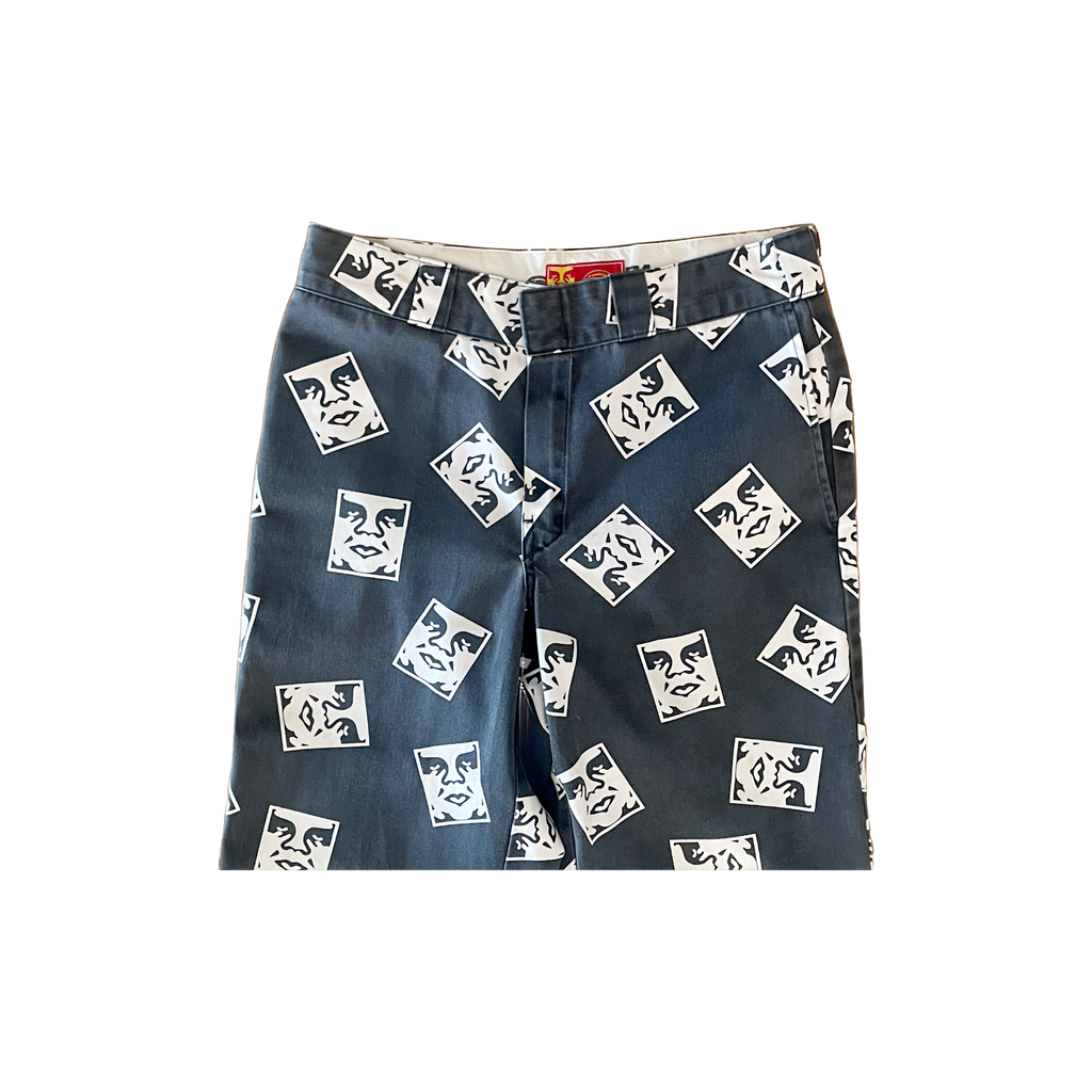 Pantalon Dickies x Obey noir gris logo all-over (W32 L30) - détail