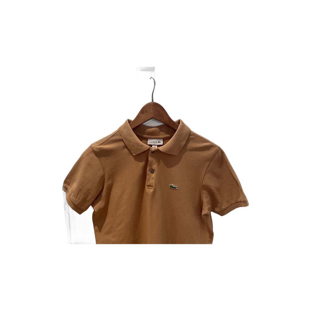 Polo Lacoste marron - détail