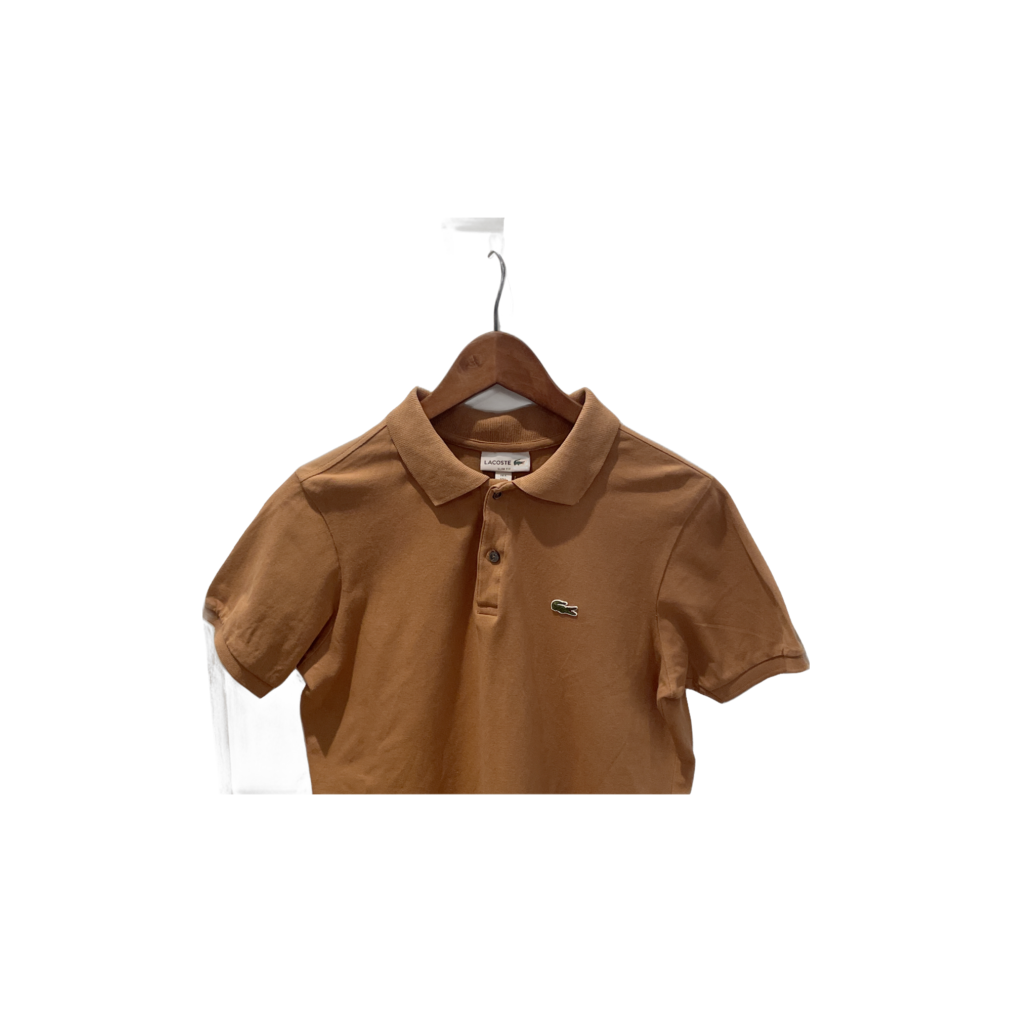 Polo Lacoste marron - détail