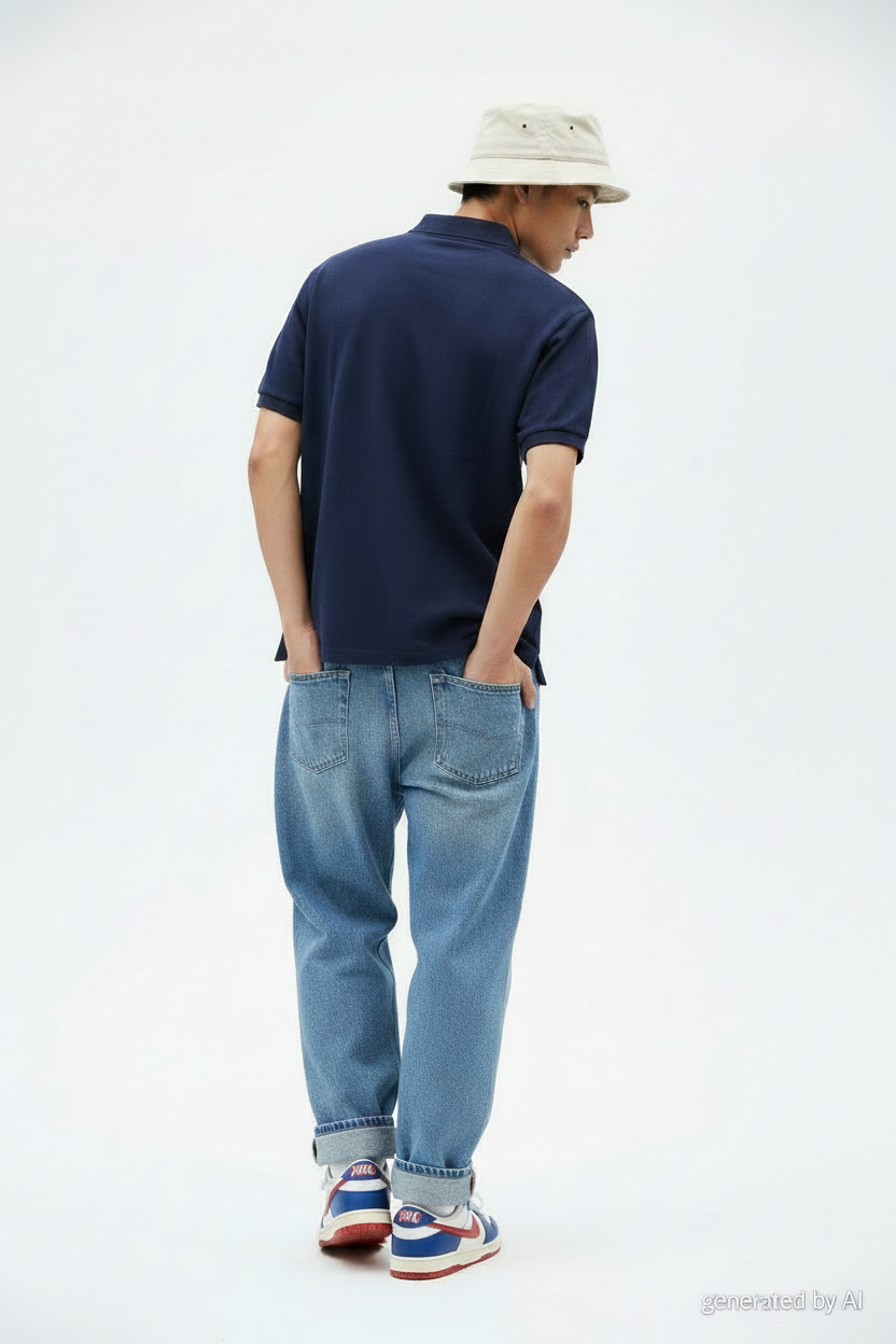 Polo Ralph Lauren bleu marine - vue de dos sur mannequin Epok Label