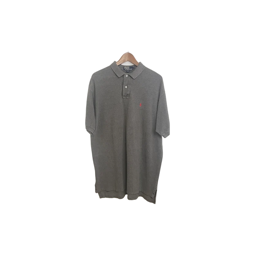 Polo Ralph Lauren homme gris logo rouge seconde main XL — Epok Label