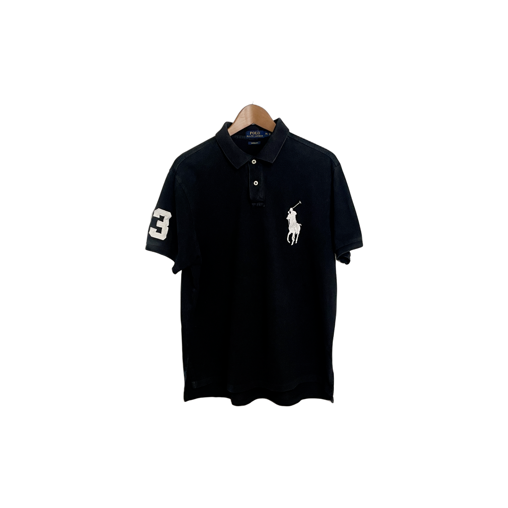 Polo Ralph Lauren noir (XL) - vue de face
