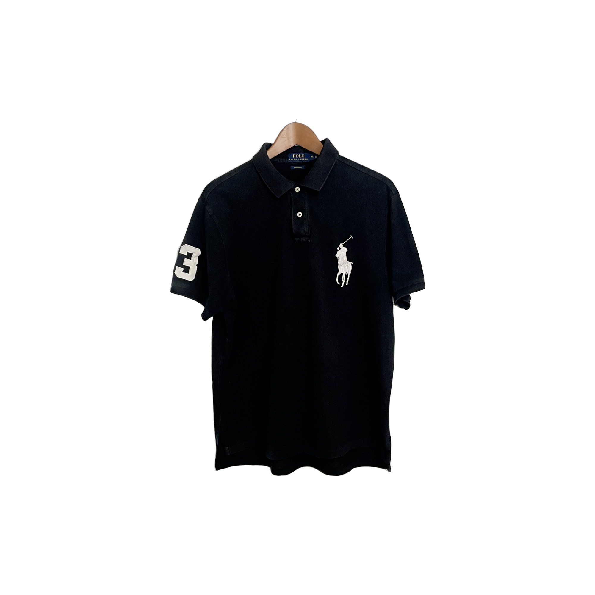 Polo Ralph Lauren noir (XL) - vue de face