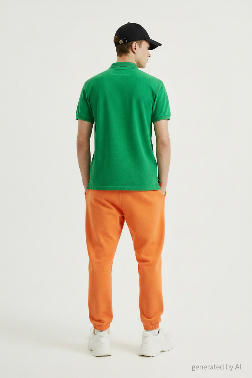 Polo Ralph Lauren vert (M) - vue de dos sur mannequin Epok Label