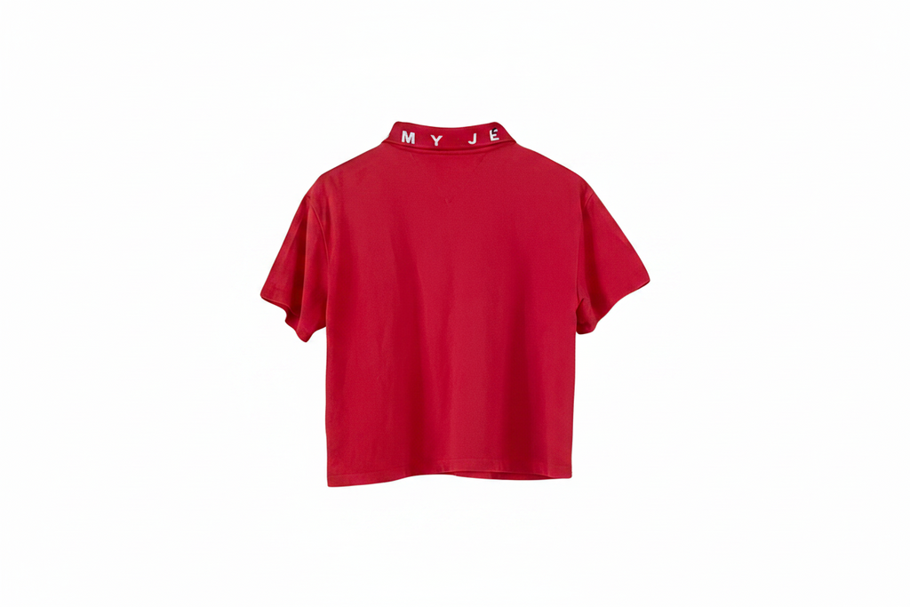 Polo Tommy Jeans rouge femme M – style streetwear denim heritage, Epok Label