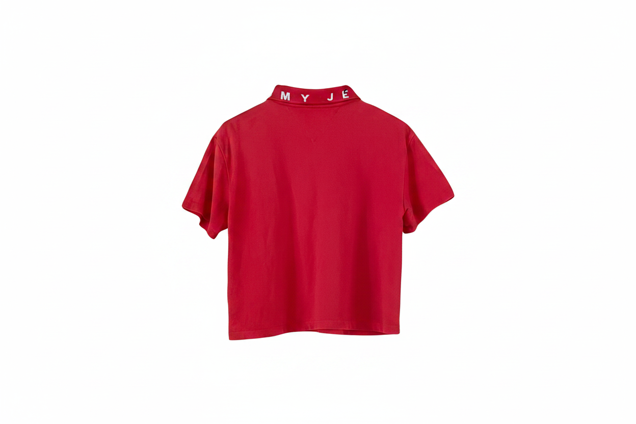 Polo Tommy Jeans rouge femme M – style streetwear denim heritage, Epok Label