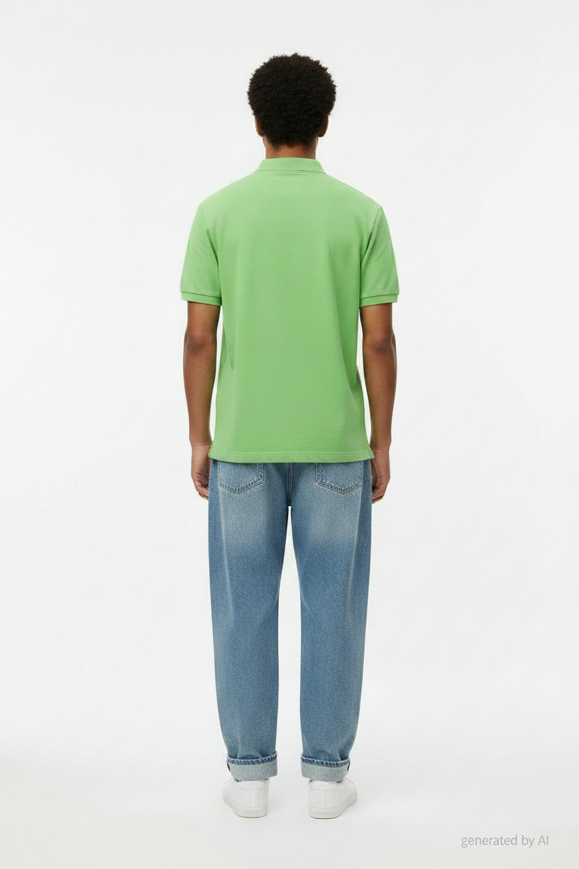 Polo ralph Lauren vert logo rose vue de dos