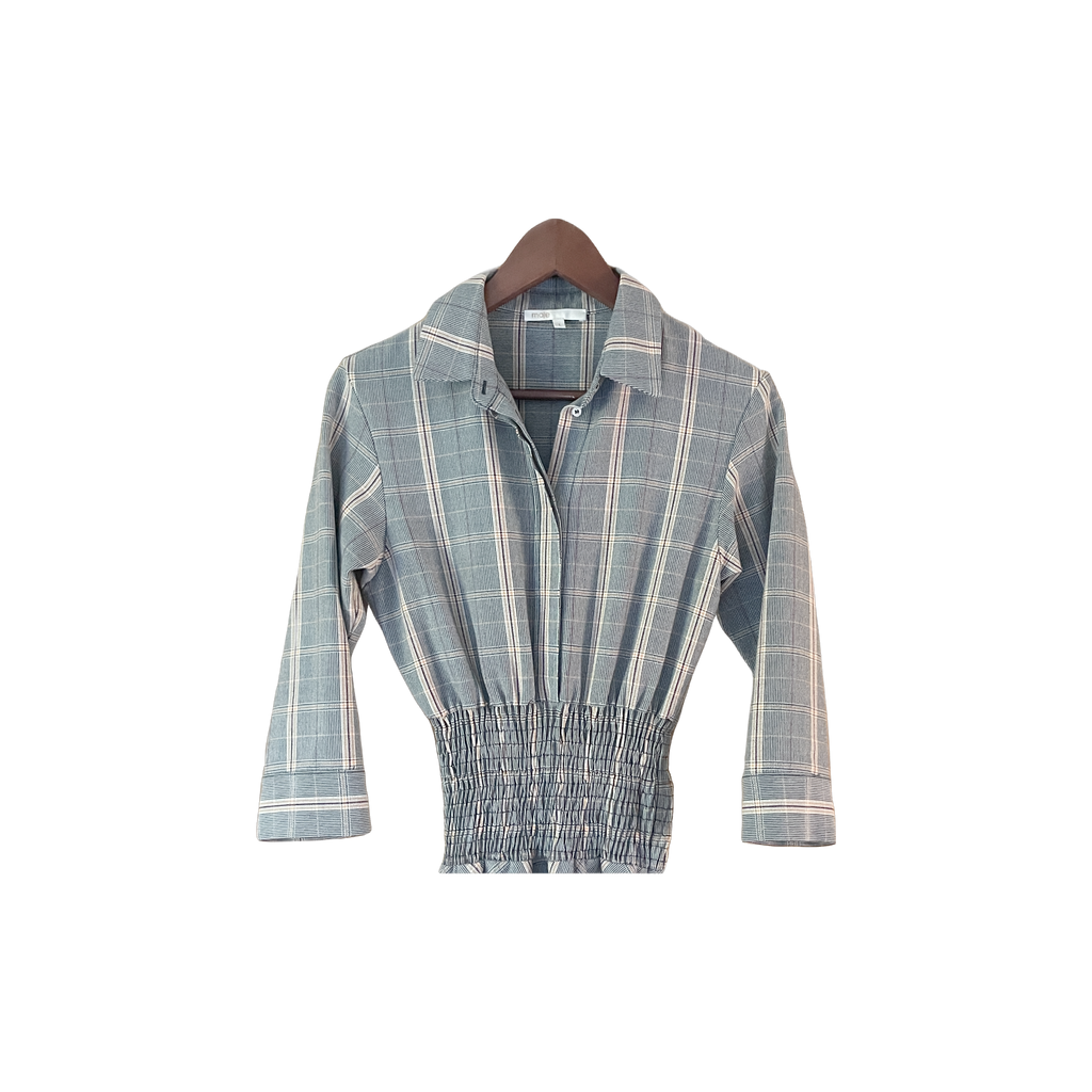 Robe Maje à carreaux gris - détail
