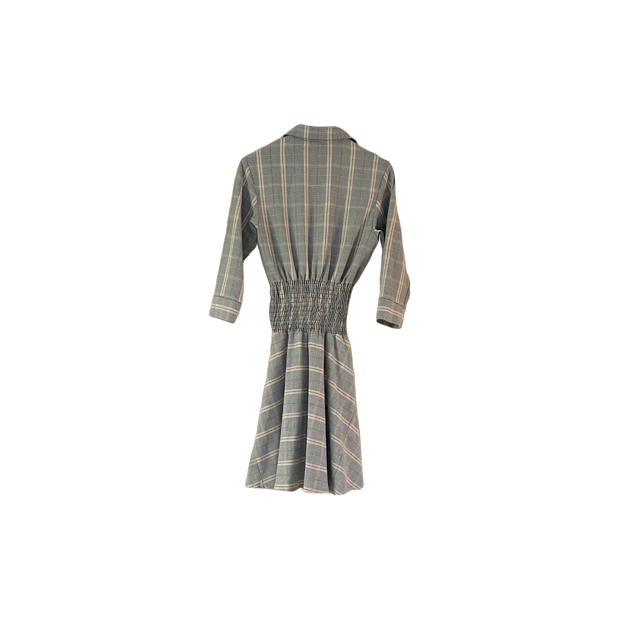 Robe Maje à carreaux gris - vue de dos