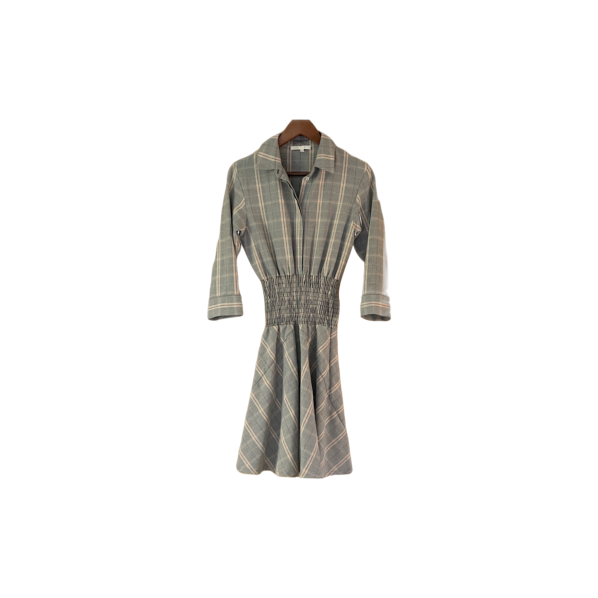 Robe Maje à carreaux gris - vue de face