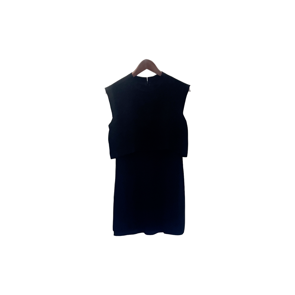 Robe Sandro femme T2 face — noire sans manches coupe fluide haut ample emmanchures dégagées — seconde main élégante — Epok Label
