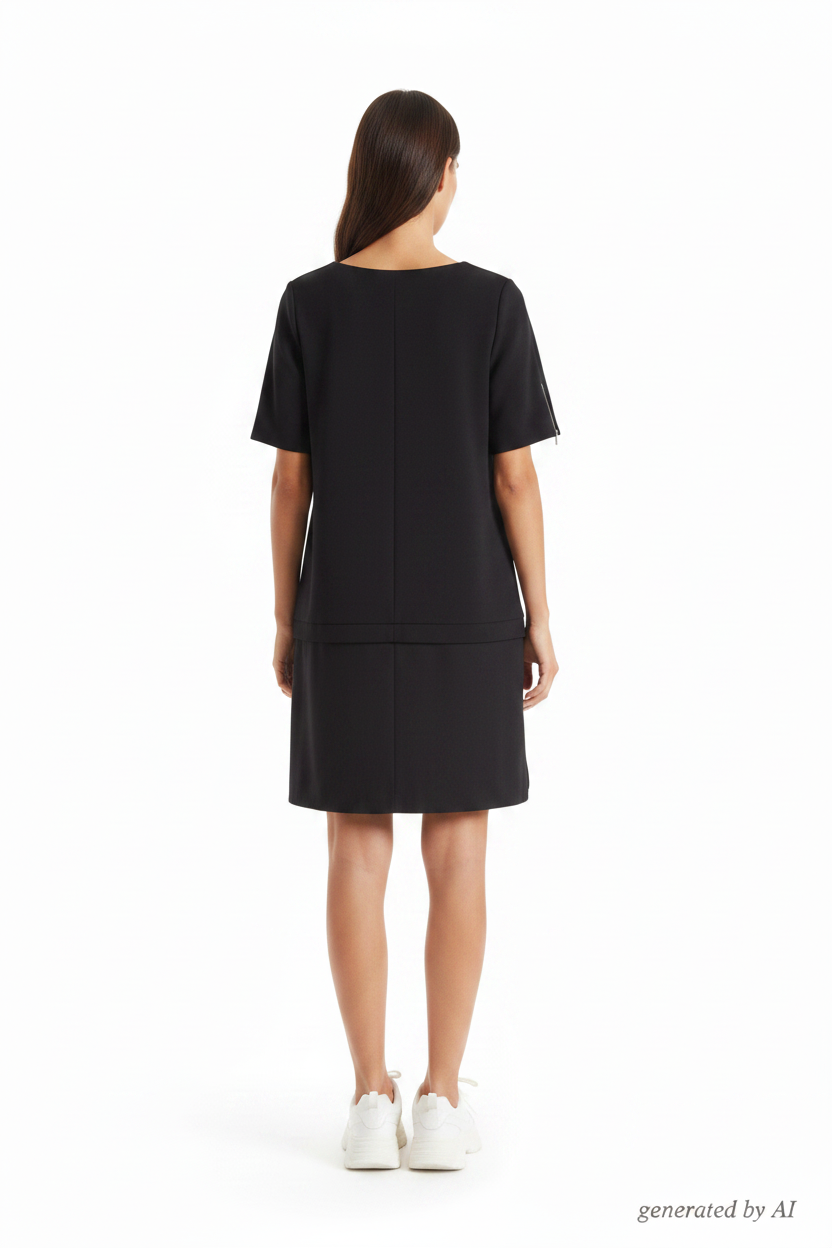 Robe The Kooples Sport noire bimatière dos seconde main T36 — Epok Label