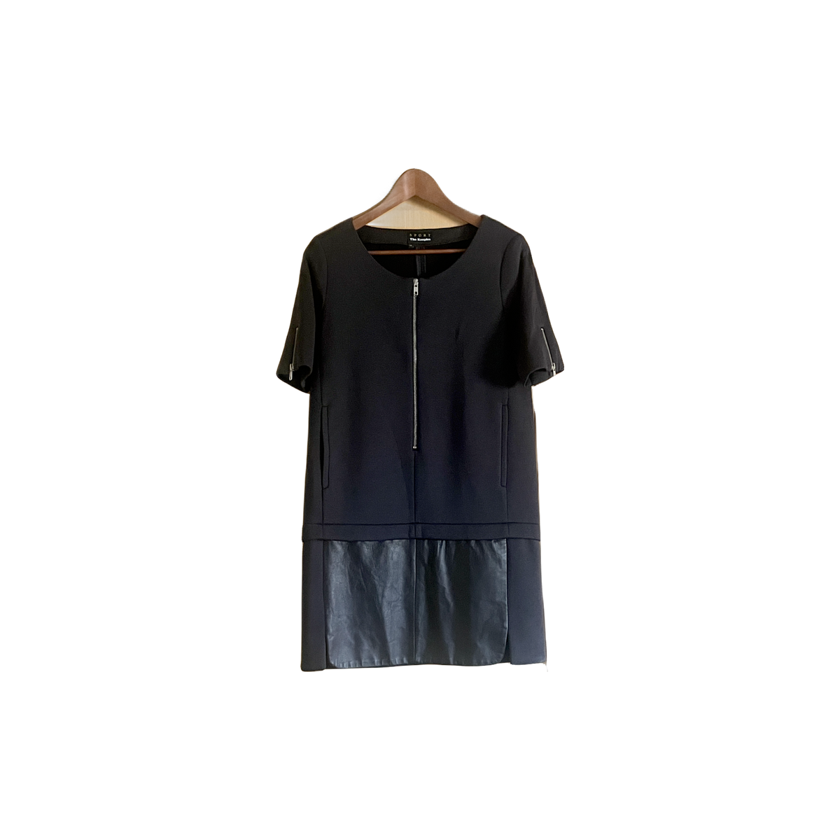 Robe The Kooples Sport noire bimatière vue complète seconde main T36 — Epok Label