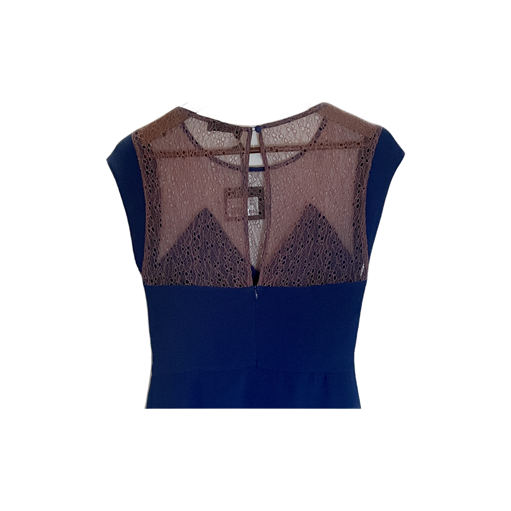 Robe The Kooples bleue XS – détail bas de robe et finition dentelle