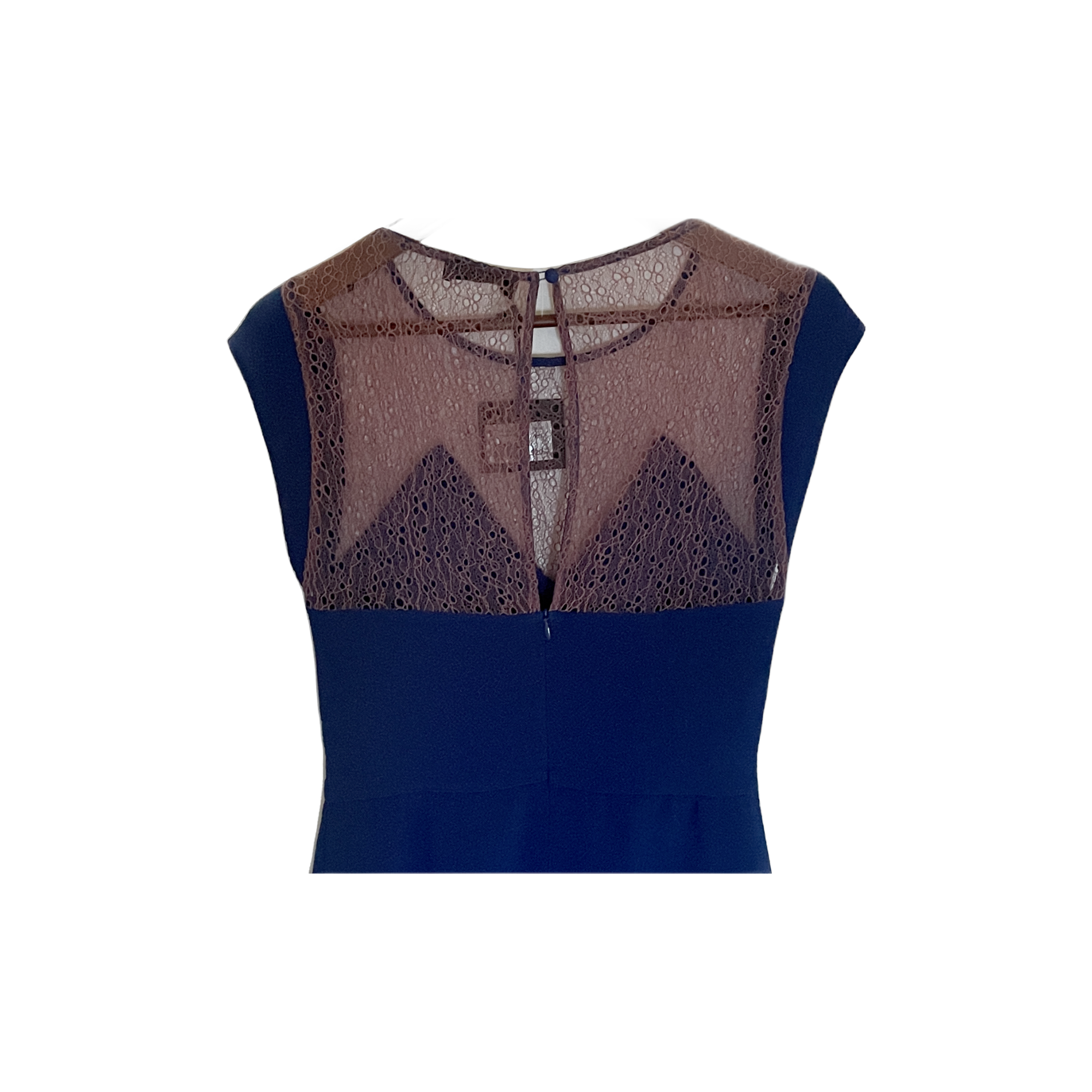 Robe The Kooples bleue XS – détail bas de robe et finition dentelle