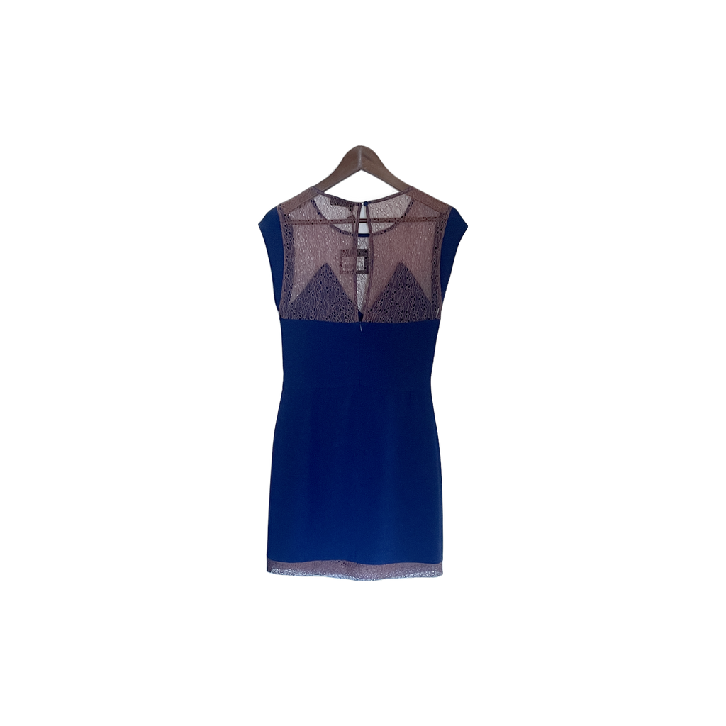 Robe The Kooples bleue XS – vue dos, dentelle transparente