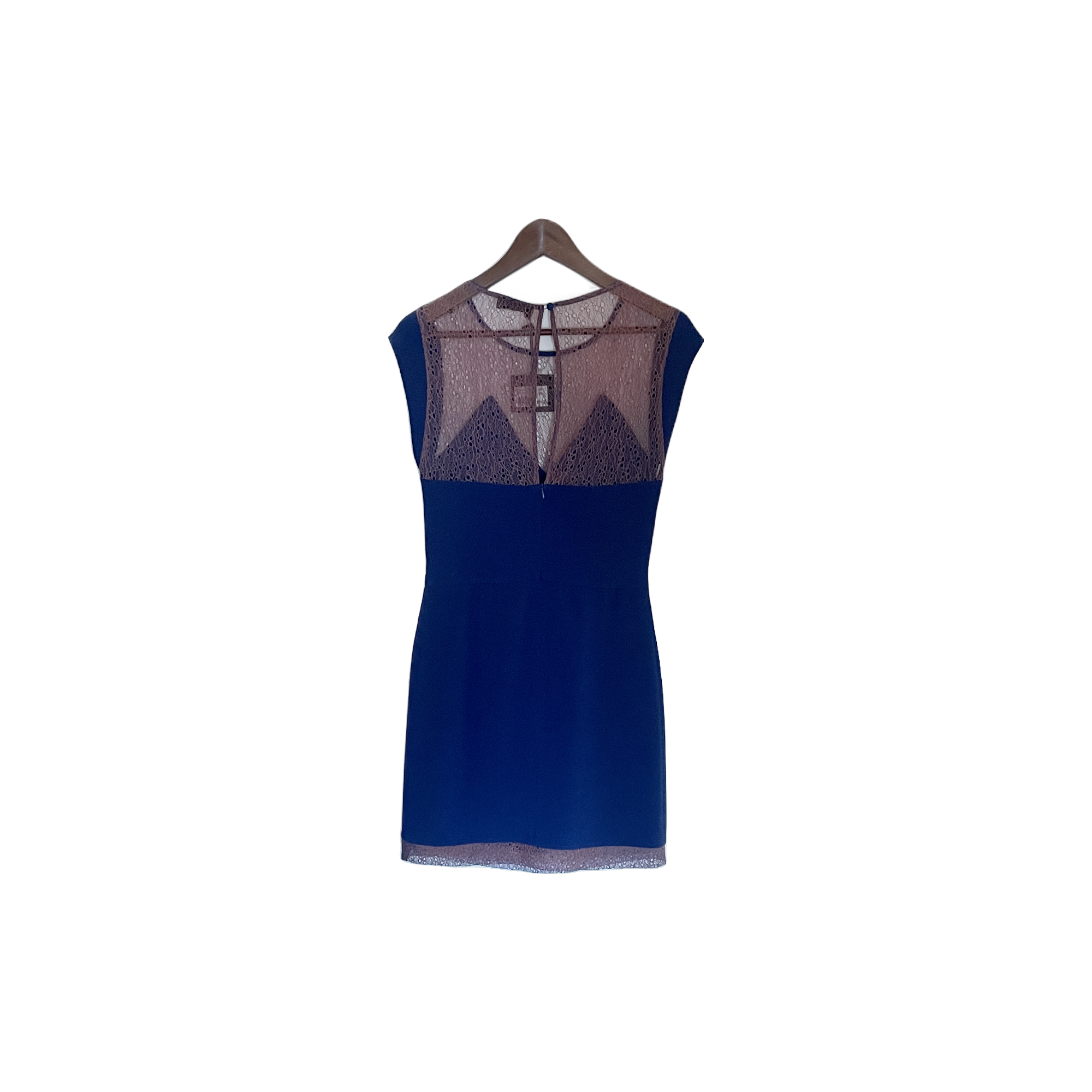 Robe The Kooples bleue XS – vue dos, dentelle transparente