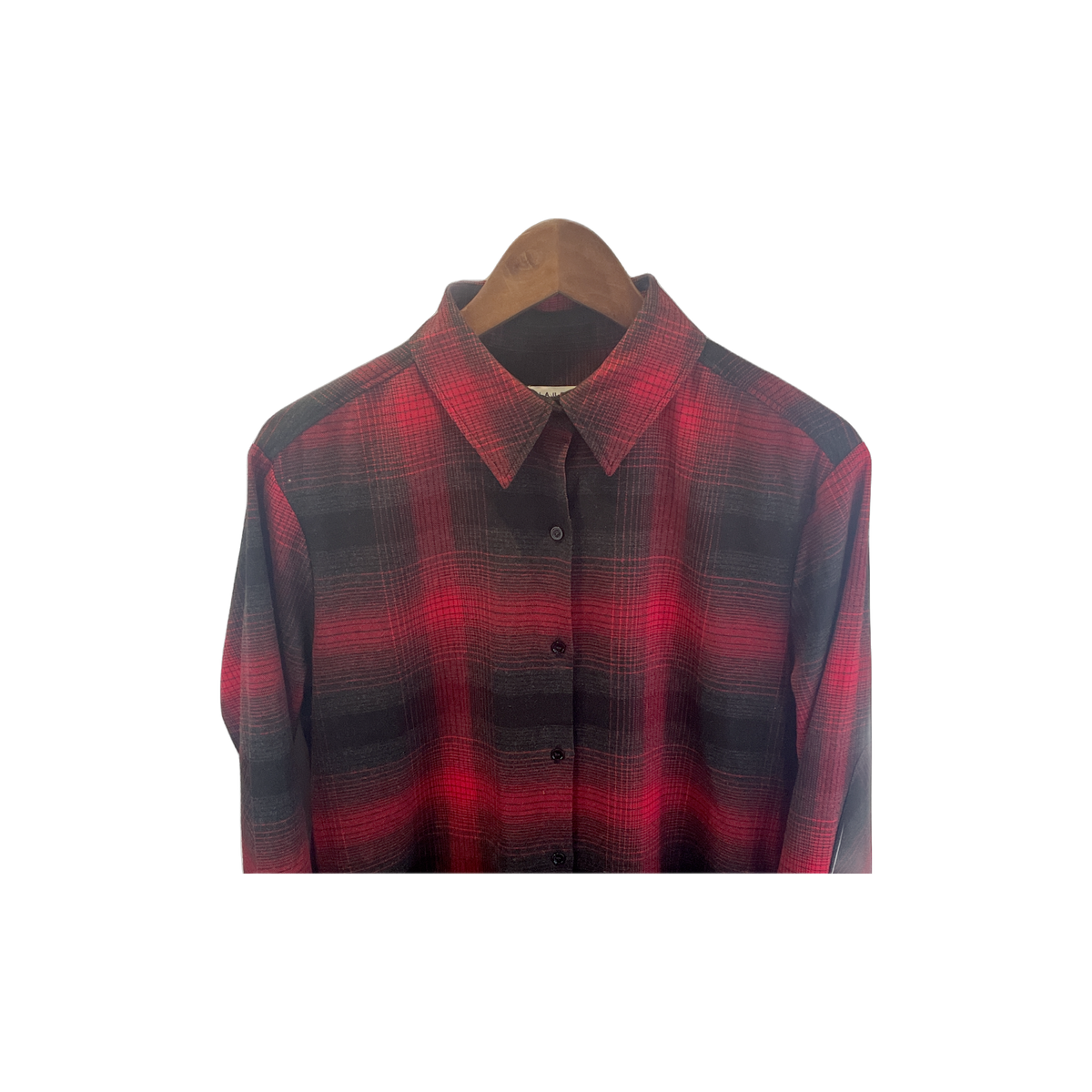 Robe chemise Claudie Pierlot femme T36 détail — carreaux noir rouge tartan manches longues renforts coudes — seconde main parfait état — Epok Label